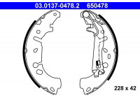 Jeu de mâchoires de frein 03.0137-0478.2 ATE