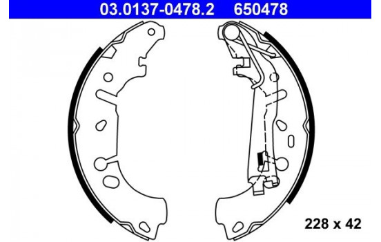 Jeu de mâchoires de frein 03.0137-0478.2 ATE