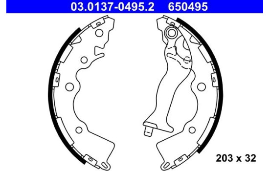 Jeu de mâchoires de frein 03.0137-0495.2 ATE