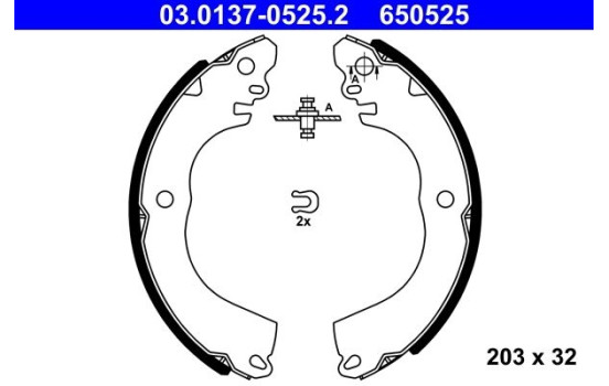 Jeu de mâchoires de frein 03.0137-0525.2 ATE