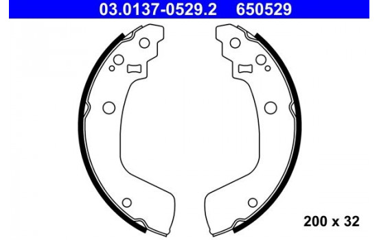 Jeu de mâchoires de frein 03.0137-0529.2 ATE
