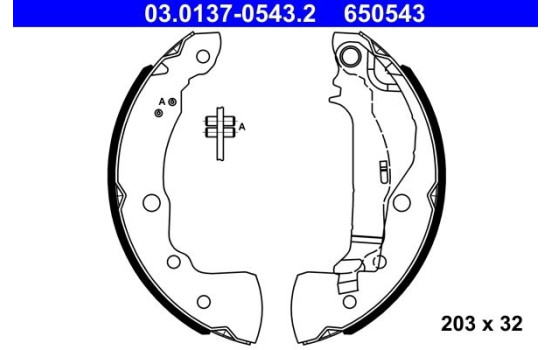 Jeu de mâchoires de frein 03.0137-0543.2 ATE