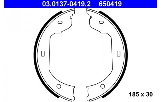 Jeu de mâchoires de frein, frein de stationnement 03.0137-0419.2 ATE