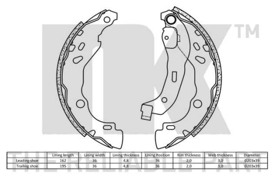 Jeu de mâchoires de frein