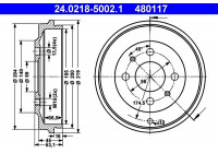 Tambour de frein 24.0218-5002.1 ATE