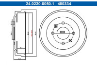 Tambour de frein 24.0220-0050.1 ATE