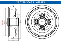 Tambour de frein 24.0220-3042.1 ATE