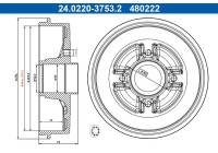 tambour de frein 24.0220-3753.2 ATE