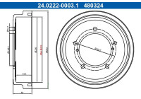 Tambour de frein 24.0222-0003.1 ATE