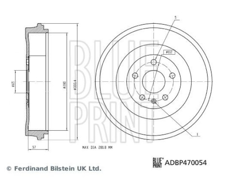 Tambour de frein ADBP470054 Blue Print