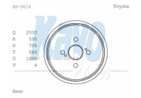 Tambour de frein BD-9614 Kavo parts