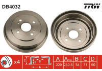 Tambour de frein DB4032 TRW