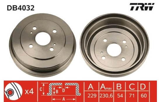 Tambour de frein DB4032 TRW