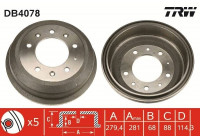 Tambour de frein DB4078 TRW
