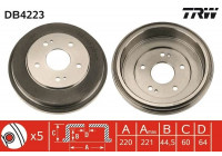 Tambour de frein DB4223 TRW