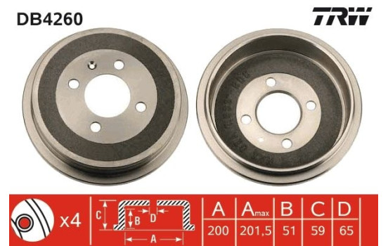 Tambour de frein DB4260 TRW