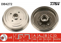 Tambour de frein DB4272 TRW