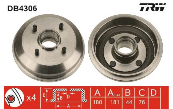 Tambour de frein DB4306 TRW