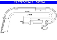 Tirette à câble, frein de stationnement 24.3727-0244.2 ATE
