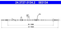 Tirette à câble, frein de stationnement 24.3727-3134.2 ATE