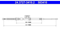 Câble de traction, frein de stationnement 24.3727-3410.2 ATE