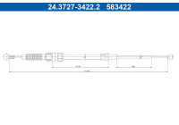 câble de traction, frein de stationnement 24.3727-3422.2 ATE