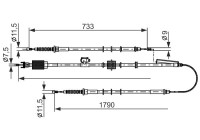 Câble de traction, frein de stationnement