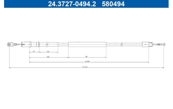 Câble de traction, frein de stationnement 24.3727-0494.2 ATE