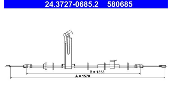Câble de traction, frein de stationnement 24.3727-0685.2 ATE