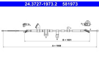Câble de traction, frein de stationnement 24.3727-1973.2 ATE