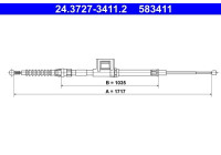 Câble de traction, frein de stationnement 24.3727-3411.2 ATE