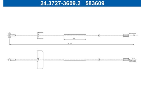 Câble de traction, frein de stationnement 24.3727-3609.2 ATE