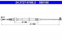 Tirette à câble, frein de stationnement 24.3727-0186.2 ATE