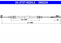 Tirette à câble, frein de stationnement 24.3727-0224.2 ATE