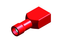 Cable lugs, 100 pieces, 6.3x0.8 red, in blister
