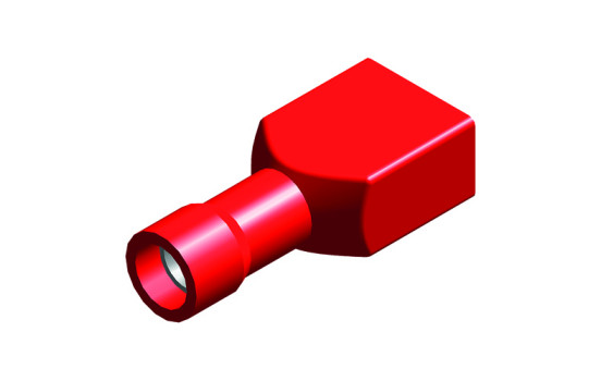 Cable lugs, 100 pieces, 6.3x0.8 red, in blister
