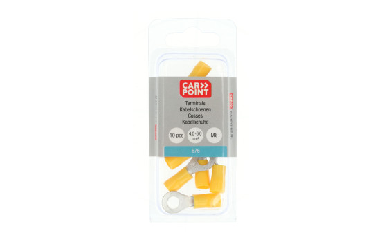 Carpoint Ring Cable Lug 676 Yellow M6 10 Pieces, Image 4
