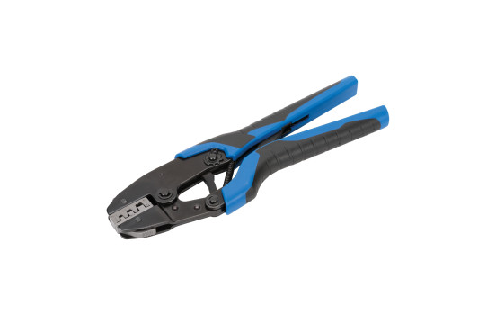 Ratchet Crimping Tool with Double Crimp for Uninsulated Cable Lugs