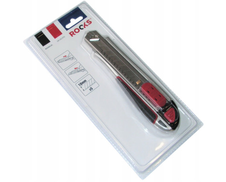 Rooks Stanley knife metal 18 mm, including 5 spare knives