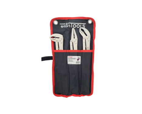 3-piece flat and curved jaw long reach mole grip pliers