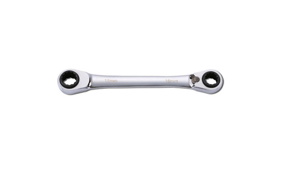 4 in 1 Ratchet combination wrench, switchable 16-17, 18-19