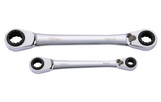 4 in 1 Ratchet combination wrench, switchable 8-10, 12-13