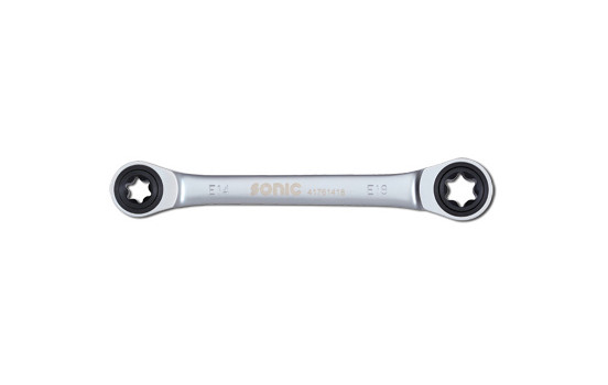 Double TX-E ratchet ring wrench E20xE24