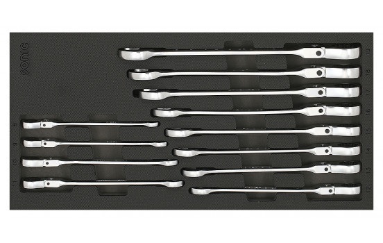 Sonic Ratchet combination wrench set Flexible 12-sided 12-piece