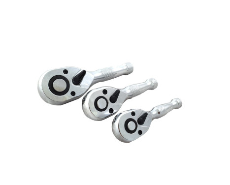 Stubby ratchet set with Quick Release 1/4, 1/2 & 3/8 - 72 teeth, Image 3