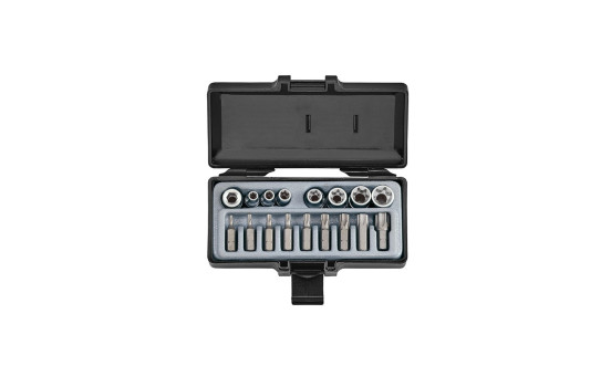 Force 1/4", 3/8" & 5/16" Bit and Socket Set Torx 17 pieces