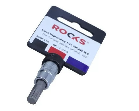 Rooks Bit Socket 1/4" Multi-tooth M8