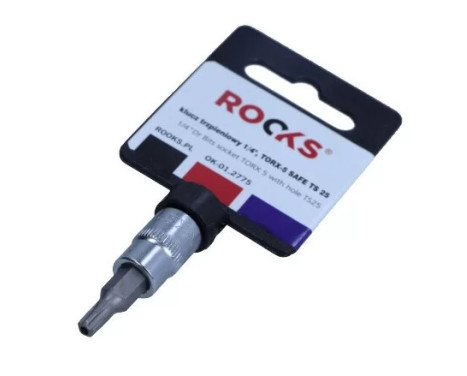 Rooks Bit Socket 1/4", Torx 5 with hole TS25