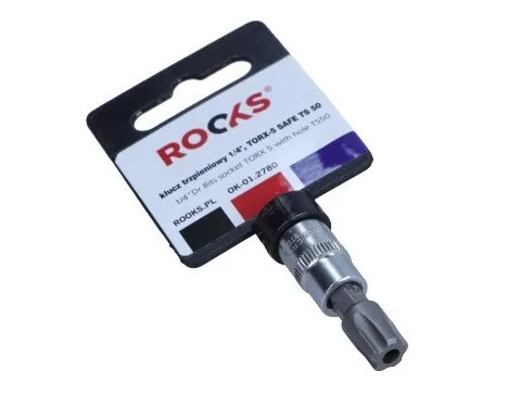 Rooks Bit Socket 1/4", Torx 5 with hole TS50