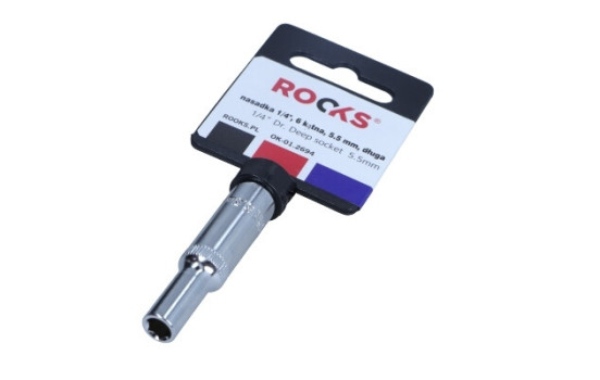 Rooks Socket 1/4", 6-sided, 5.5 mm, long